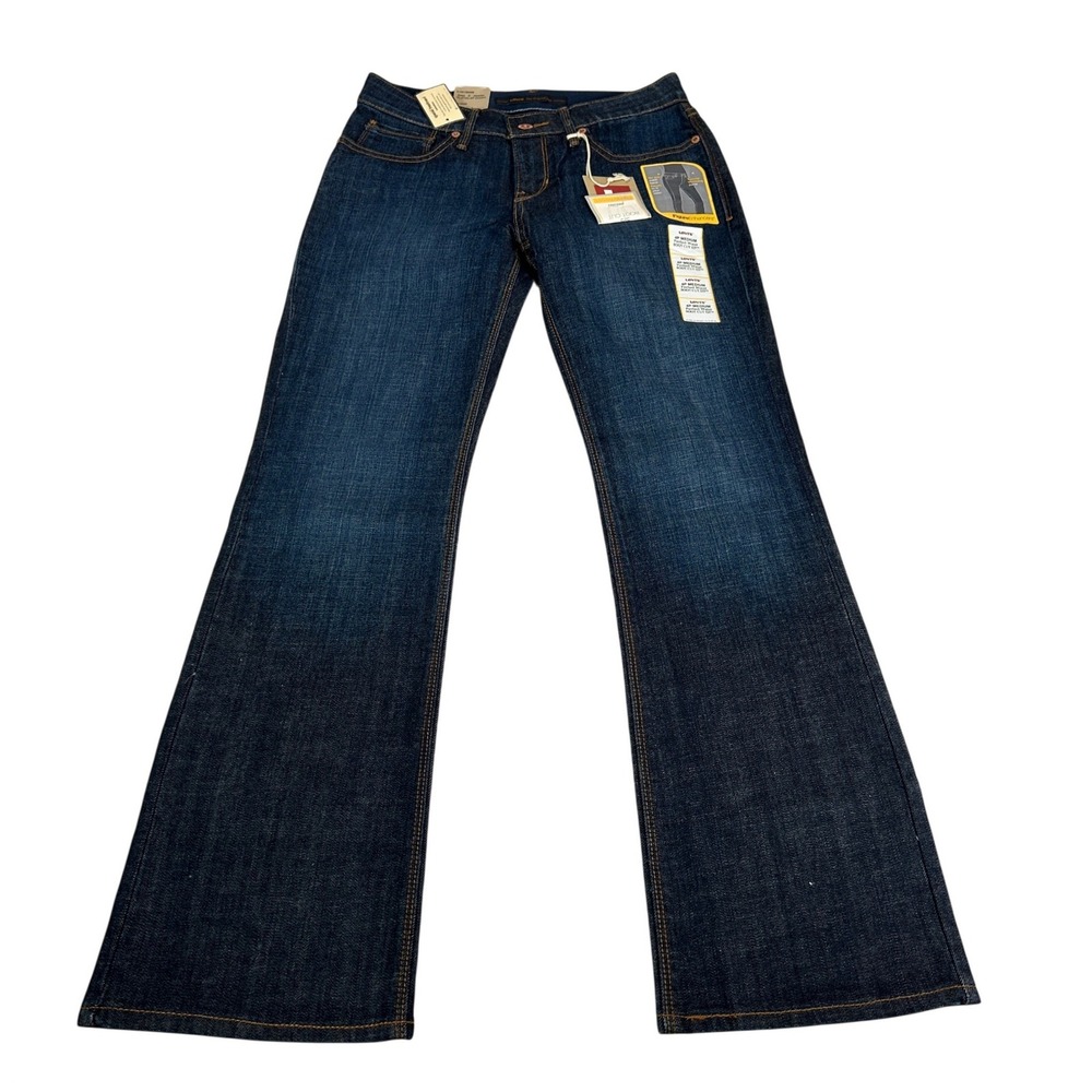 Levis 525 Perfect Waist Boot Cut Jeans Dark Wash Blue Petite 4P NEW